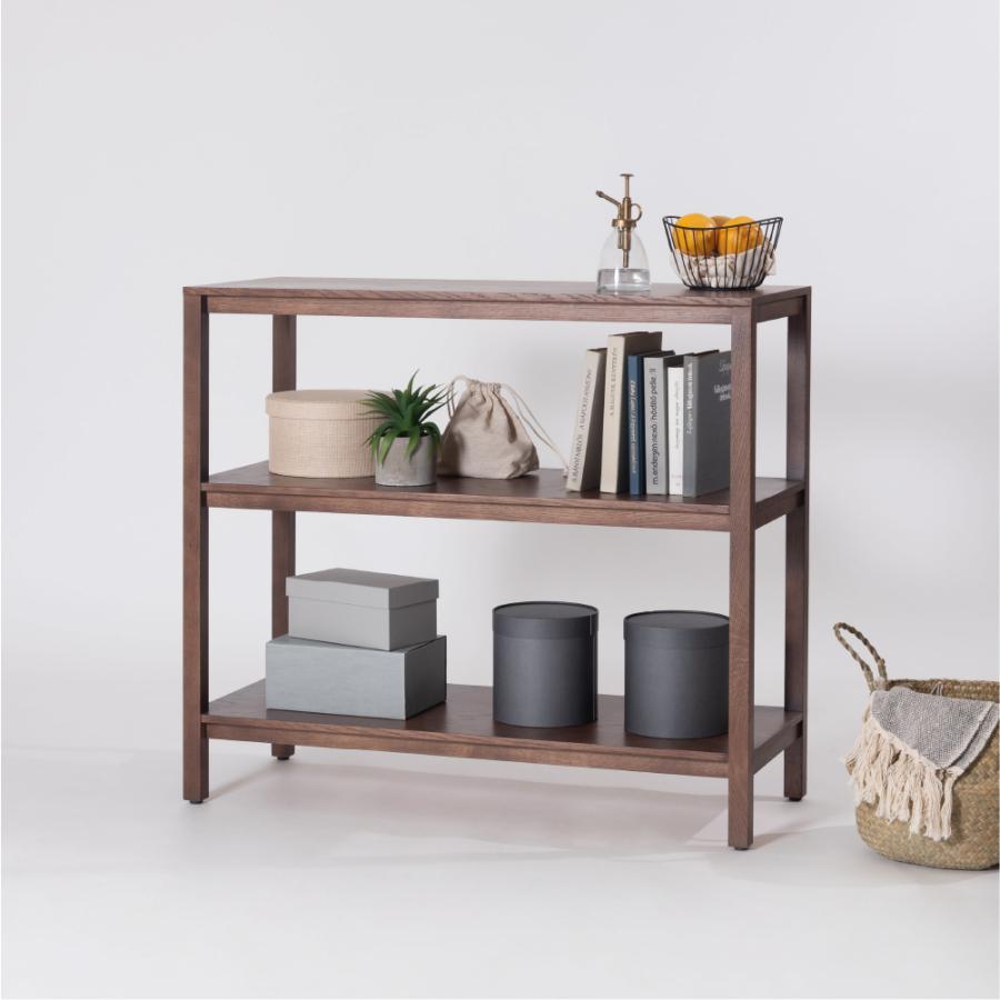 シンプルでスクエアなデザインのオープンシェルフ 幅90cm