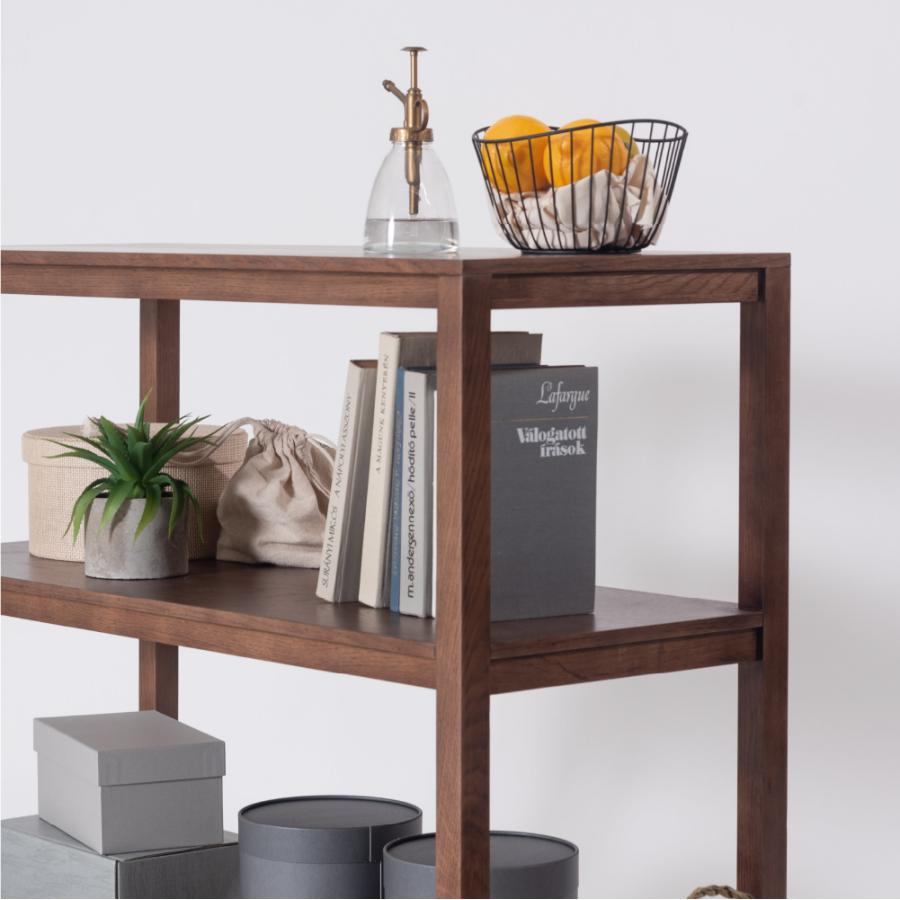 シンプルでスクエアなデザインのオープンシェルフ 幅90cm