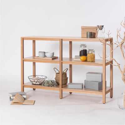 シンプルでスクエアなデザインのオープンシェルフ 幅120cm