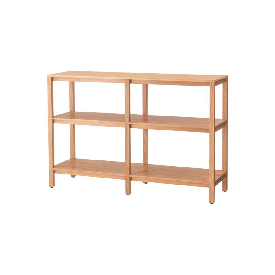 シンプルでスクエアなデザインのオープンシェルフ 幅120cm