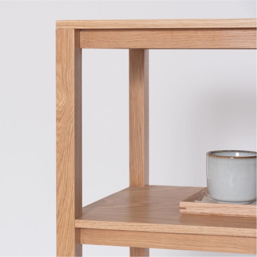 シンプルでスクエアなデザインのオープンシェルフ 幅120cm