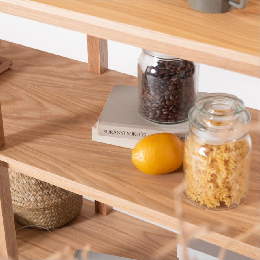 シンプルでスクエアなデザインのオープンシェルフ 幅120cm