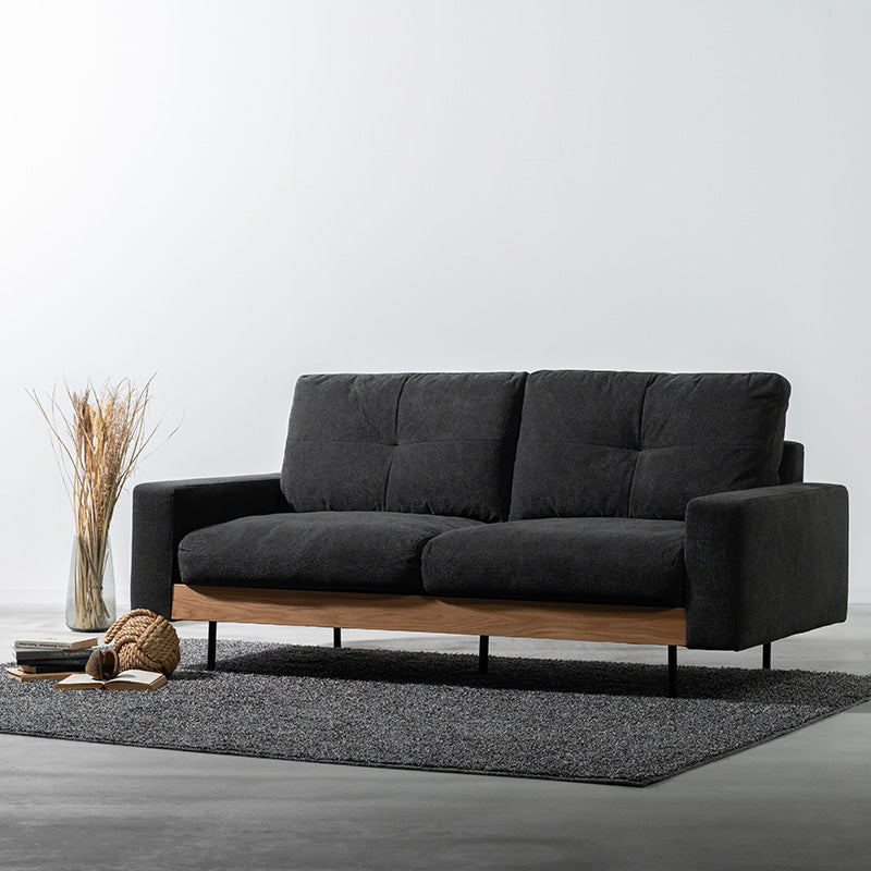 【開梱設置配送】上質なファブリックと天然木を使用した2人掛けソファ