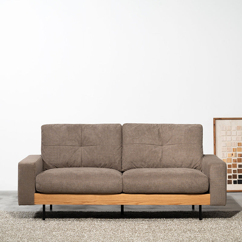 【開梱設置配送】上質なファブリックと天然木を使用した2人掛けソファ