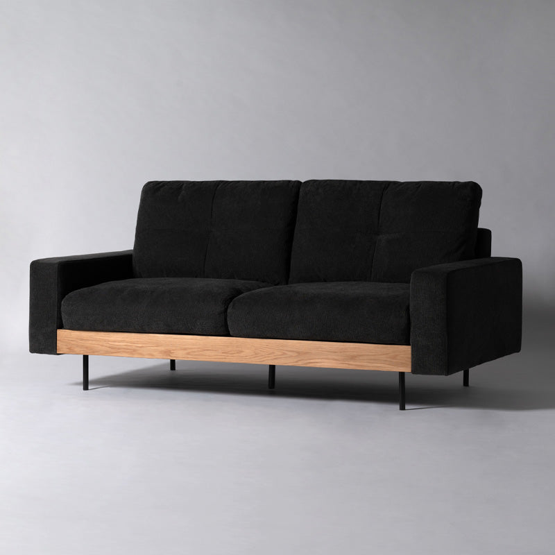 【開梱設置配送】上質なファブリックと天然木を使用した2人掛けソファ