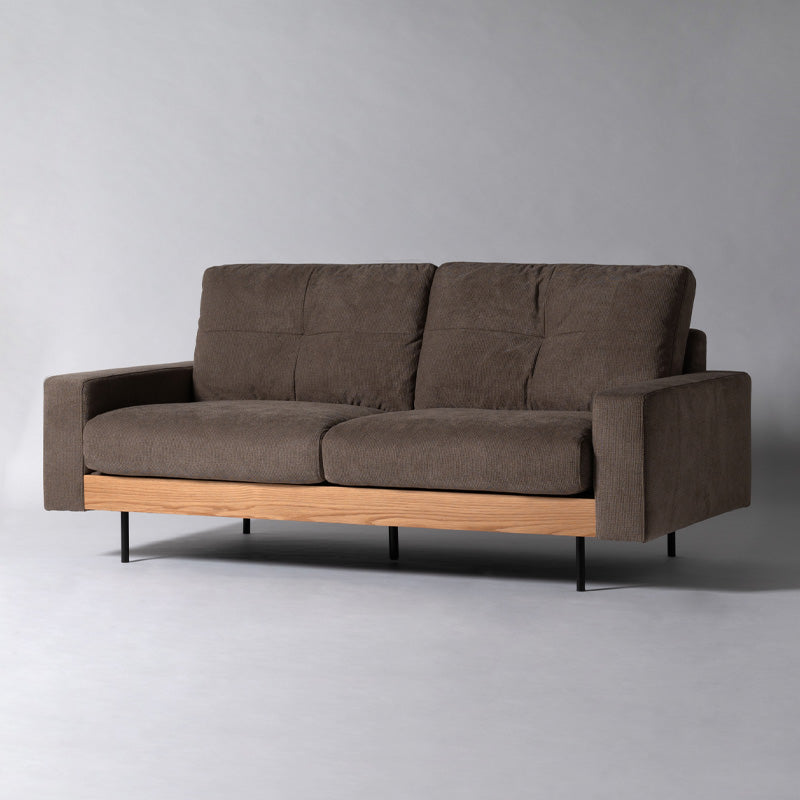 【開梱設置配送】上質なファブリックと天然木を使用した2人掛けソファ