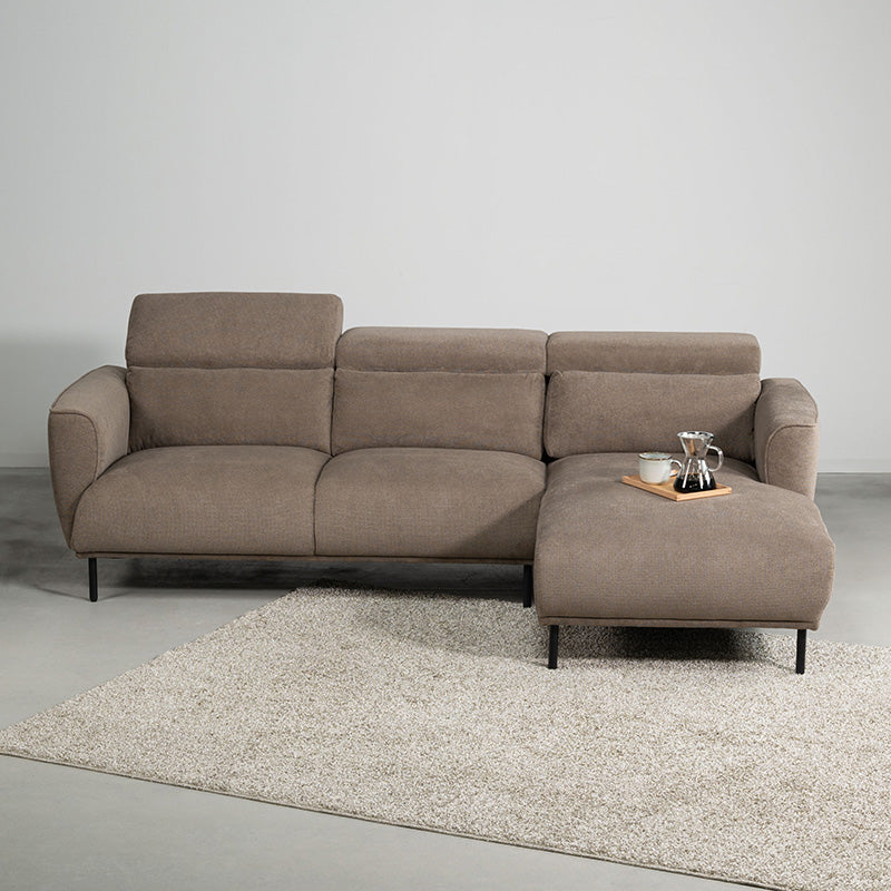 【開梱設置配送】カウチソファ リクライニング機能付きヘッドレスト カウチ左タイプ