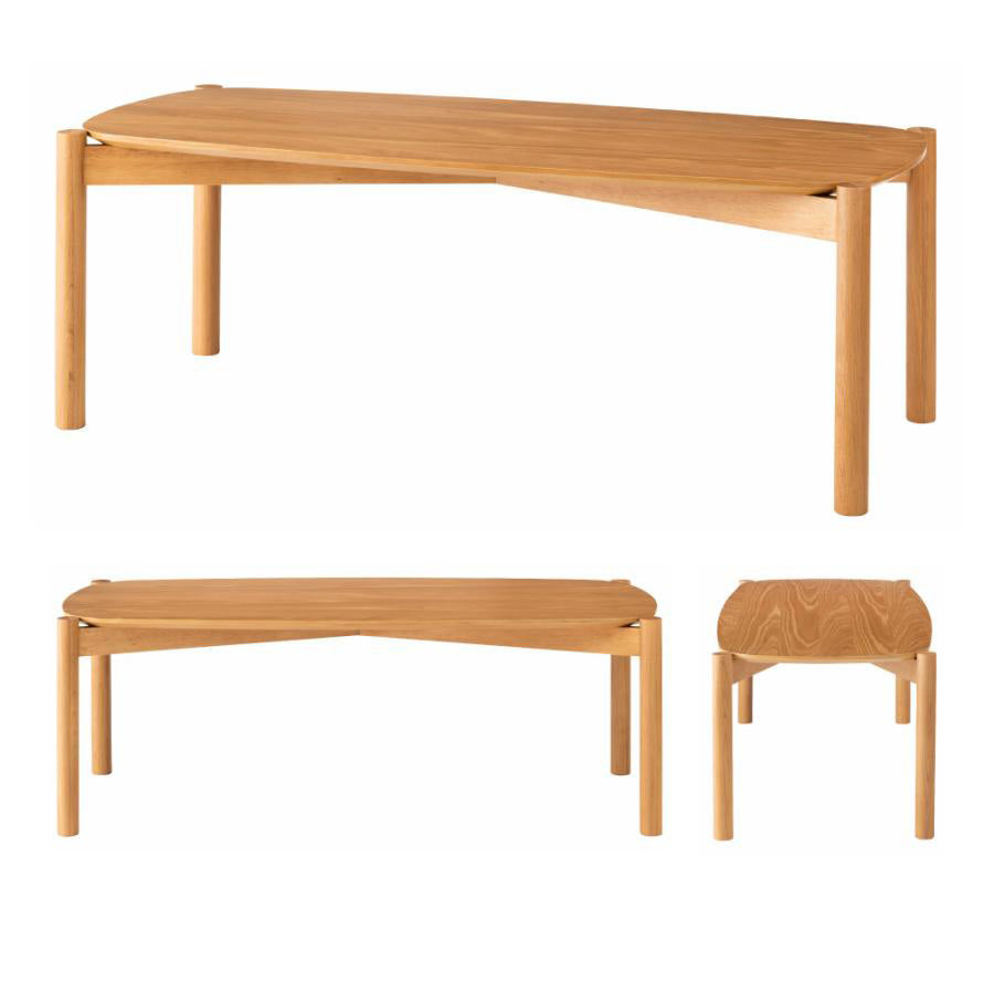 リビングテーブル 角を落とし丸みを帯びたフォルム センターテーブル