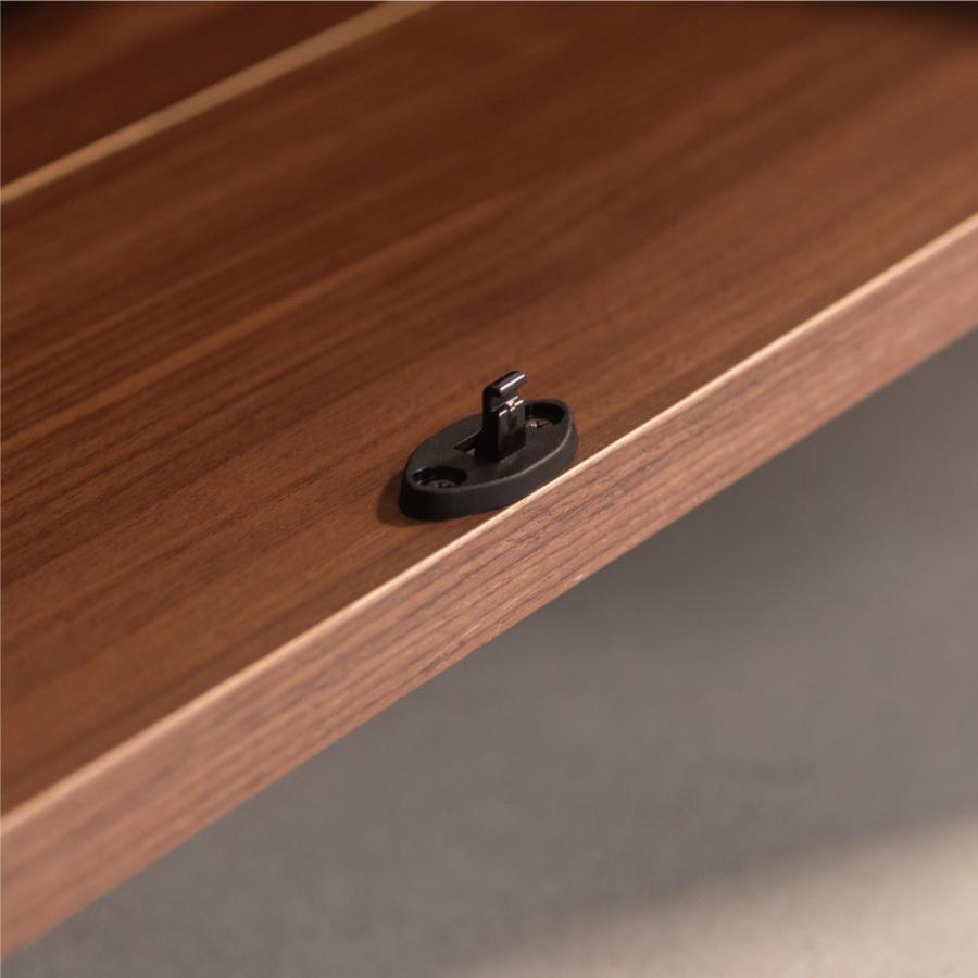 【開梱設置配送】ローボード 天然木の木目を生かしたデザインと石目調の引き出しがアクセント