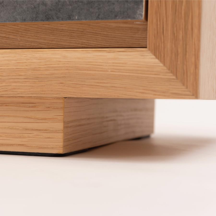 【開梱設置配送】ローボード 天然木の木目を生かしたデザインと石目調の引き出しがアクセント