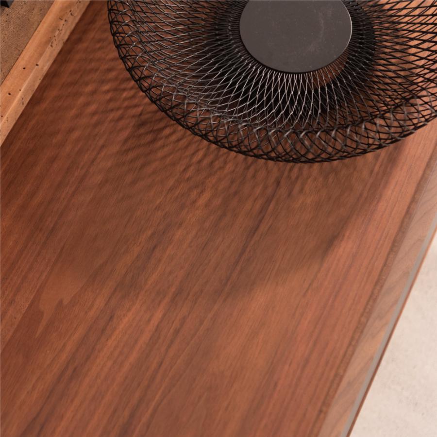 【開梱設置配送】ローボード 天然木の木目を生かしたデザインと石目調の引き出しがアクセント