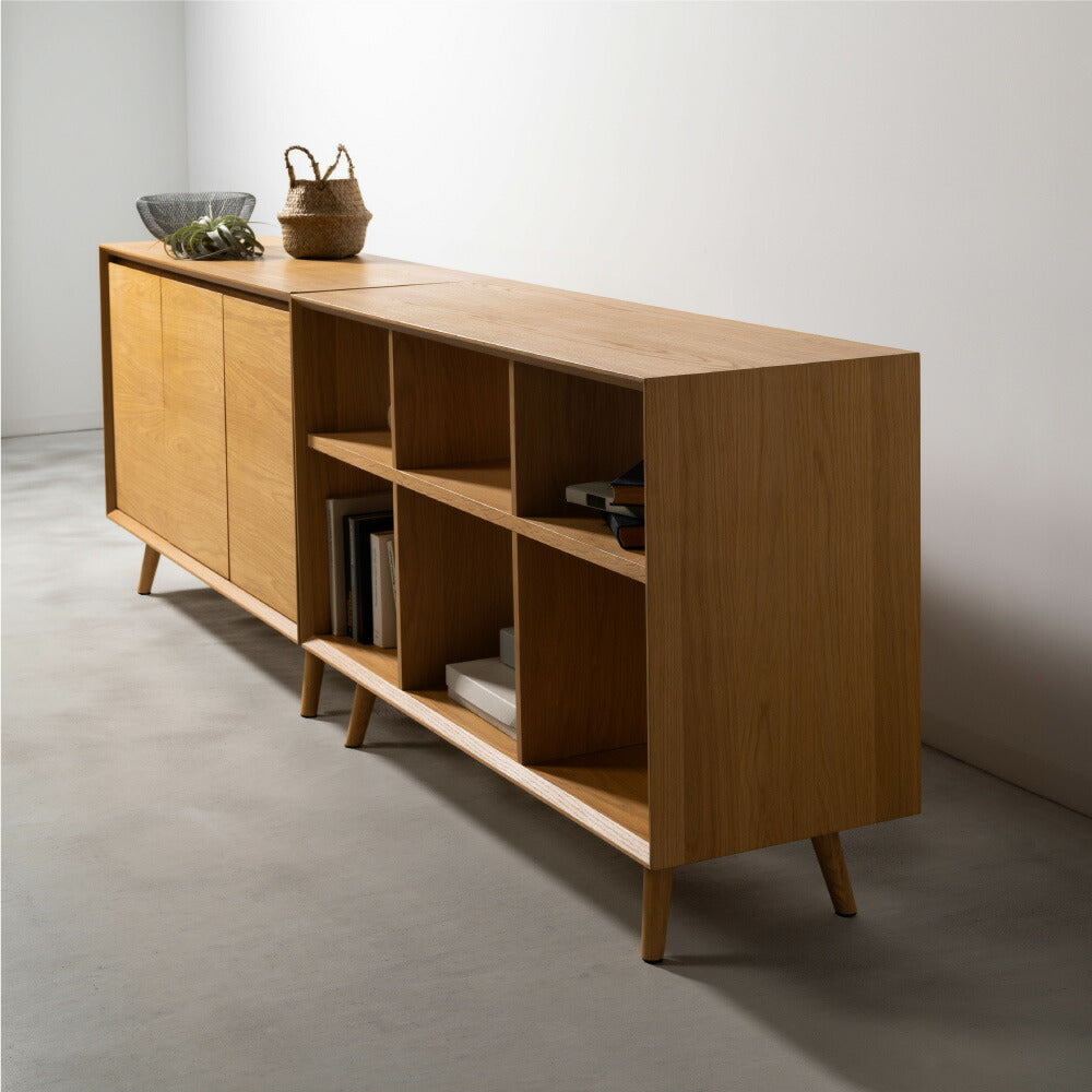 シェルフ 幅120cm 天然木の美しさで空間を格上げ。置くだけで映える収納家具