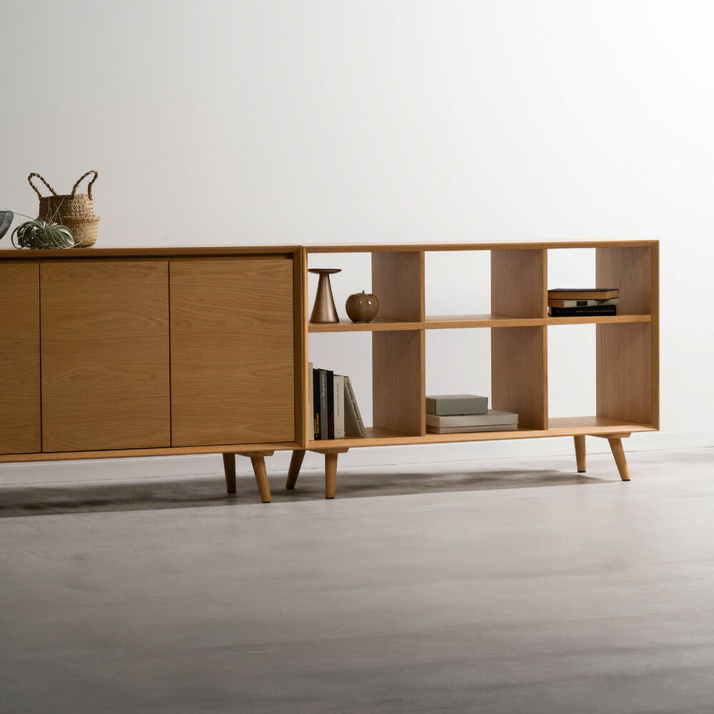 シェルフ 幅120cm 天然木の美しさで空間を格上げ。置くだけで映える収納家具