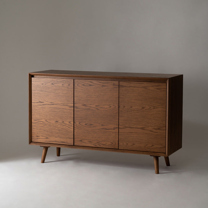 【開梱設置配送】キャビネット 幅120cm 木目の美しさが続くオーク扉で上質収納を叶える一台