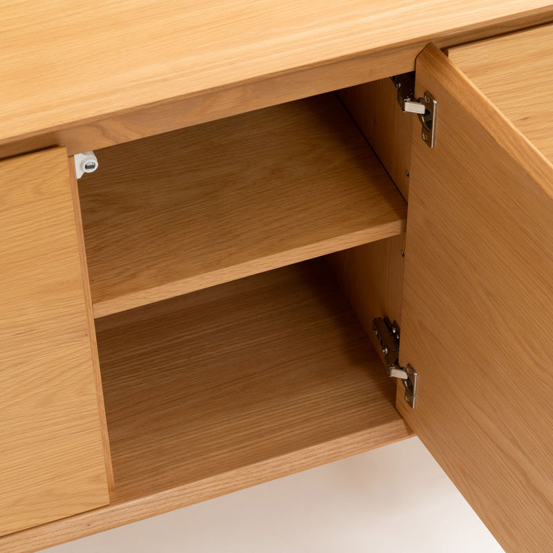 【開梱設置配送】キャビネット 幅120cm 木目の美しさが続くオーク扉で上質収納を叶える一台