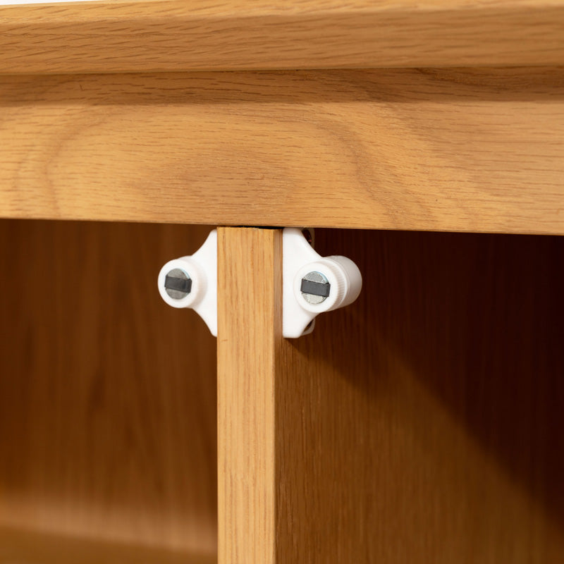 【開梱設置配送】キャビネット 幅120cm 木目の美しさが続くオーク扉で上質収納を叶える一台