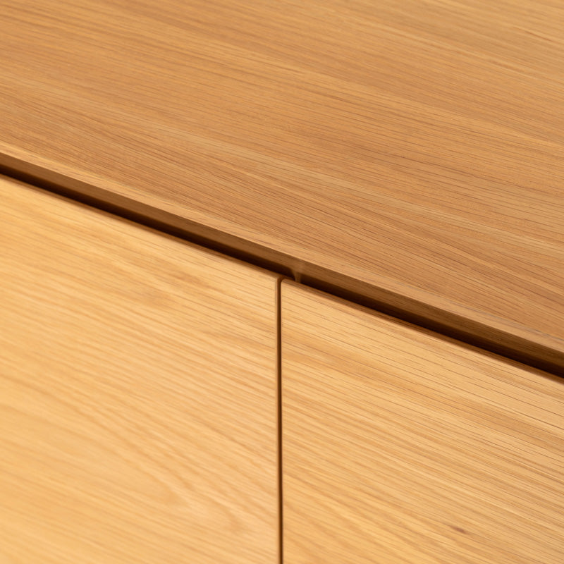 【開梱設置配送】キャビネット 幅120cm 木目の美しさが続くオーク扉で上質収納を叶える一台