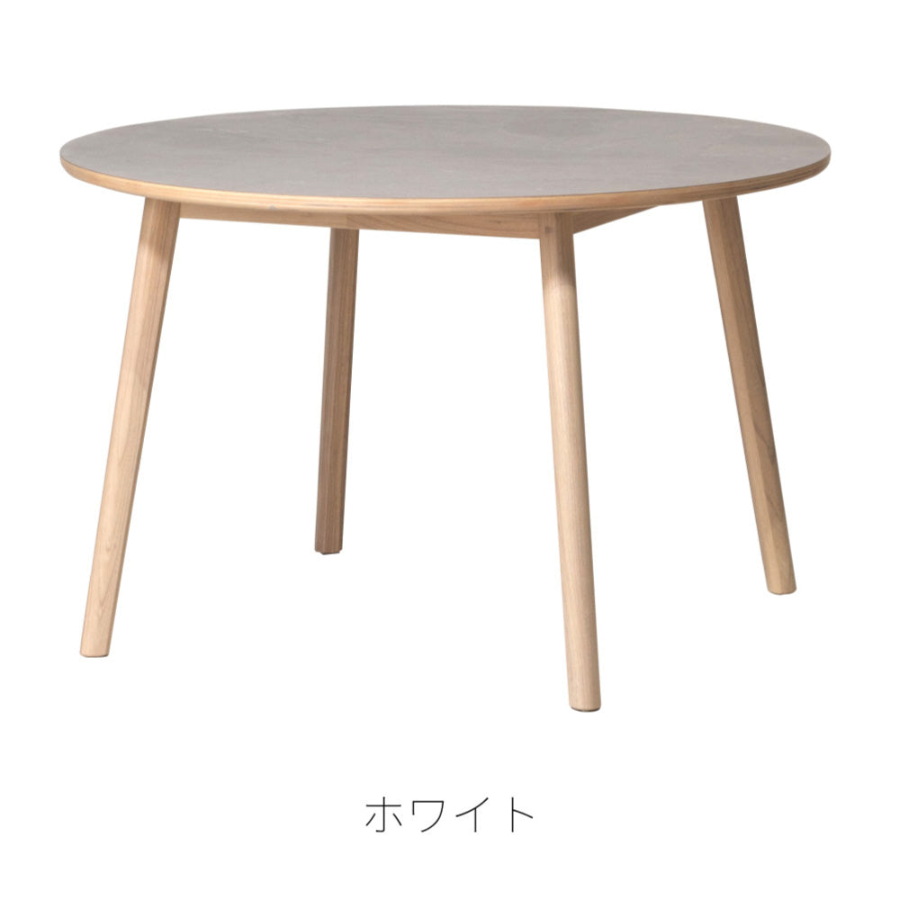 モルタル調の天板にきれいな木目が特徴のスンカイ材を組み合わせ 円形ダイニングテーブル 直径114cm 丸テーブル