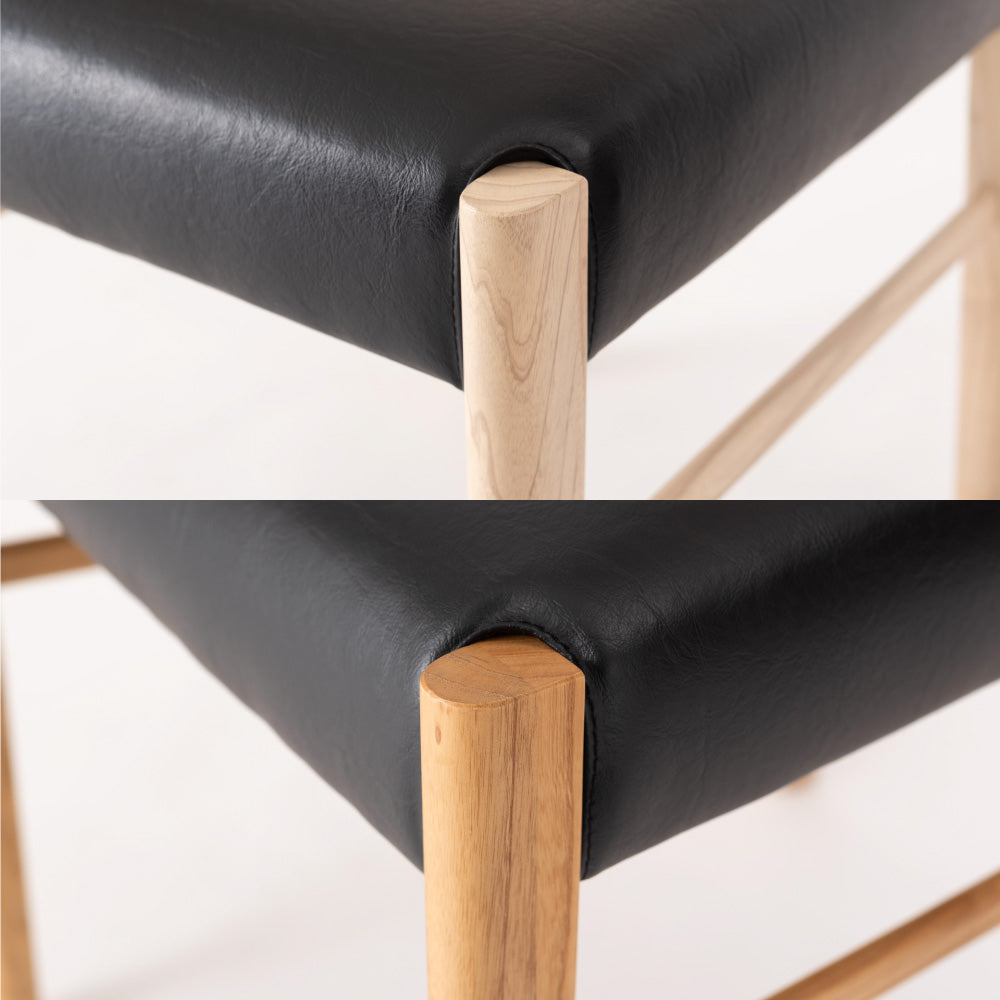 きれいな木目が特徴のスンカイ材を使用したダイニングチェア※カバー別売り