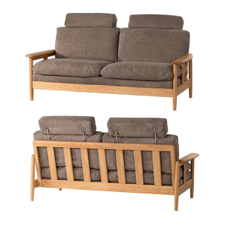 【開梱設置配送】2人掛けソファ 取り外し可能なヘッドレスト付き