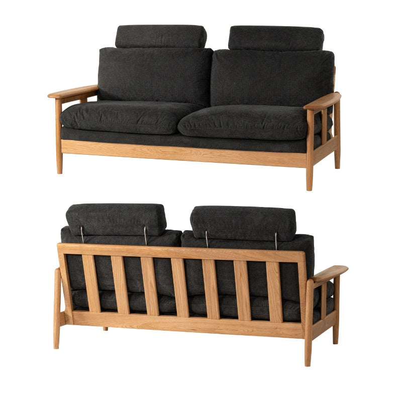 【開梱設置配送】2人掛けソファ 取り外し可能なヘッドレスト付き