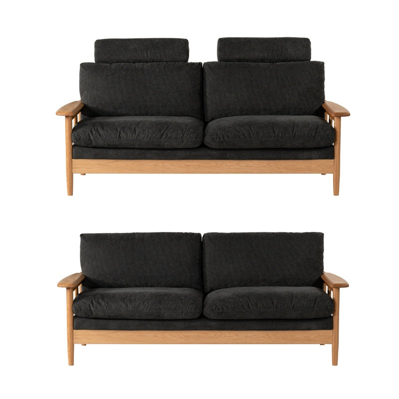 【開梱設置配送】2人掛けソファ 取り外し可能なヘッドレスト付き