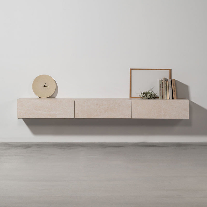 【開梱設置配送】石目の柄を活かしたフロートタイプテレビボード※要施工
