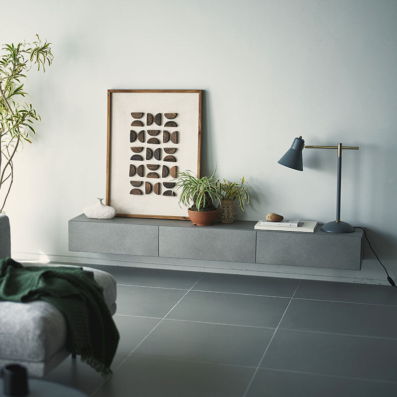 【開梱設置配送】石目の柄を活かしたフロートタイプテレビボード※要施工