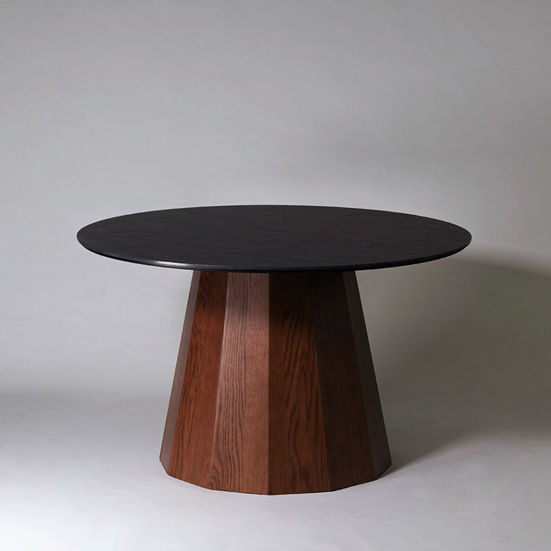 【開梱設置配送】円形ダイニングテーブル セラミック天板と多角形の脚を組み合わせた 丸テーブル