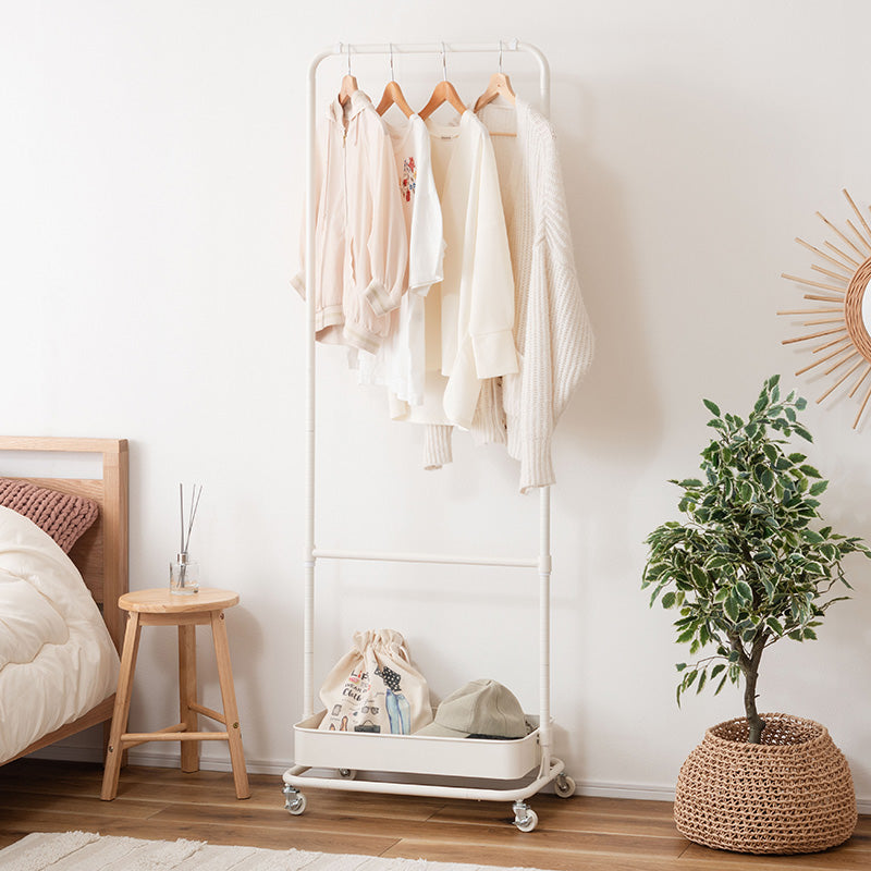 シンプルデザインで場所を選ばないハンガーワゴン(ボックス1段タイプ)