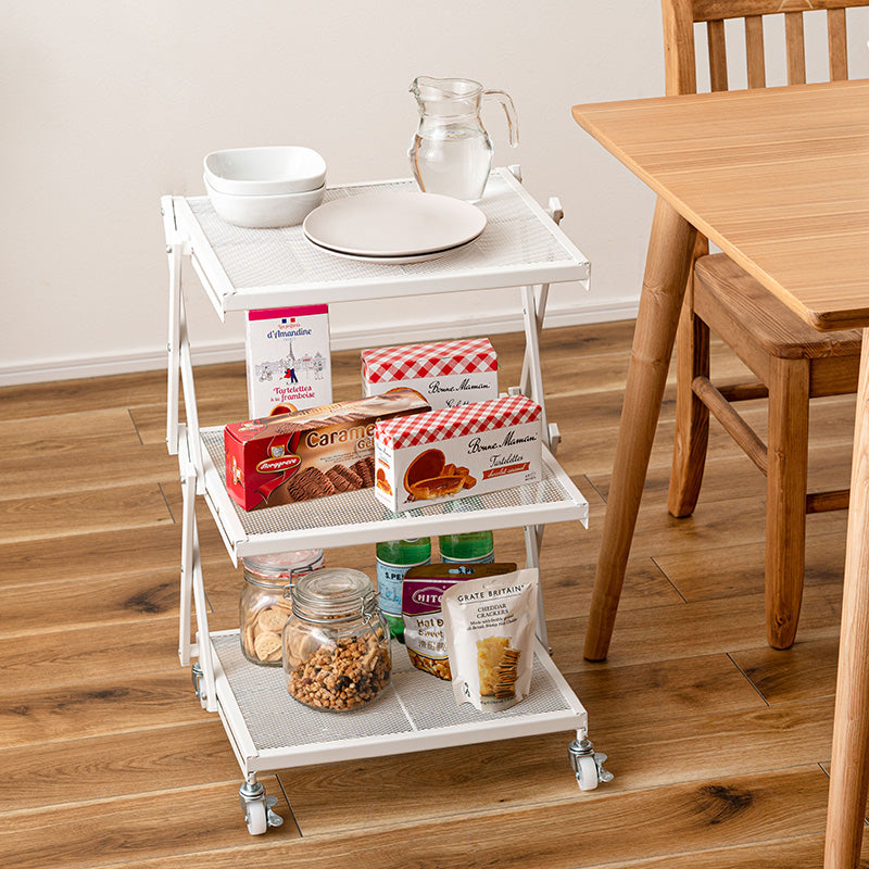 シンプルデザインのフォールディングラック ワゴン