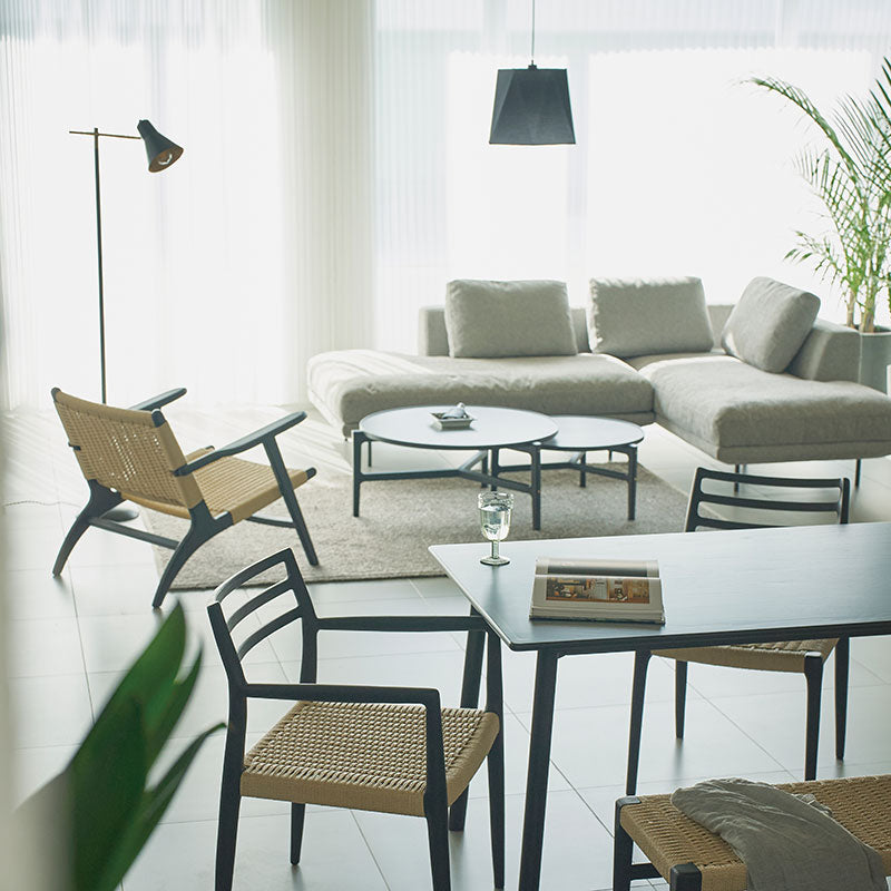 ペーパーコードを使用したラウンジチェア