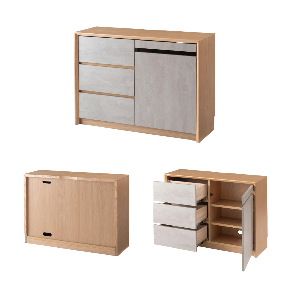 直線的なラインでシンプルなフォルムのサイドボード