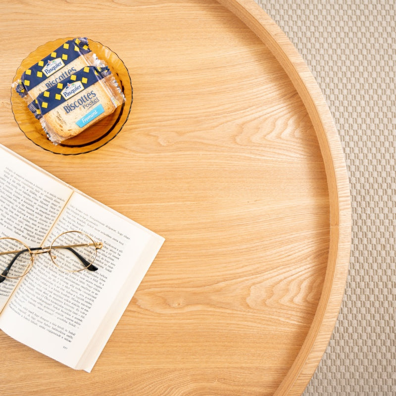 ラウンドテーブ|アッシュ×スチールの洗練デザイン。省スペースでおしゃれな丸テーブル