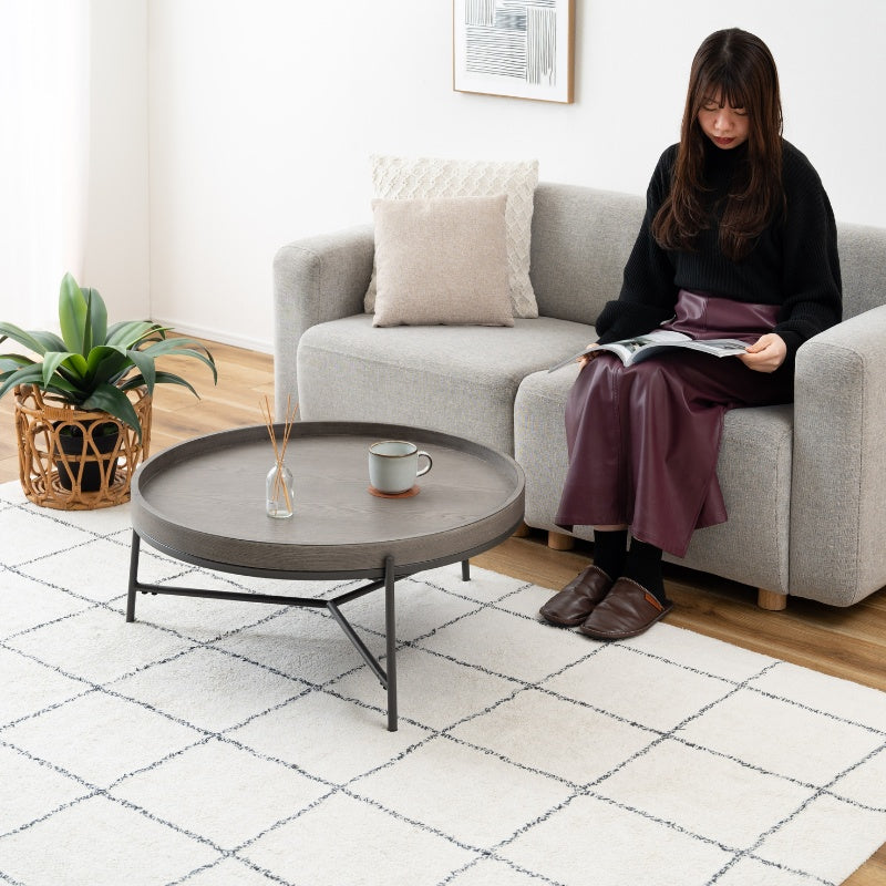 ラウンドテーブ|アッシュ×スチールの洗練デザイン。省スペースでおしゃれな丸テーブル