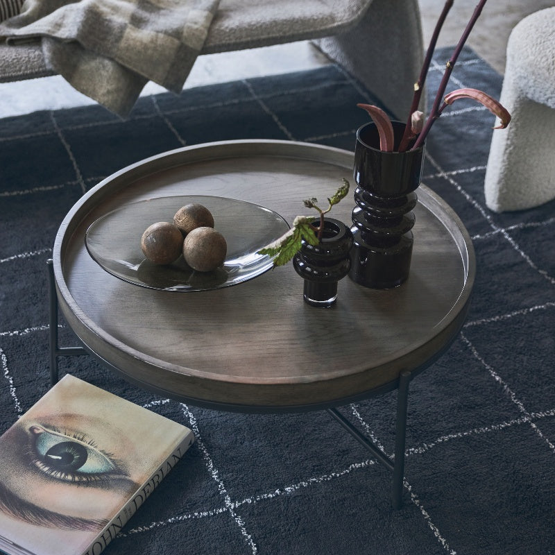 ラウンドテーブ|アッシュ×スチールの洗練デザイン。省スペースでおしゃれな丸テーブル