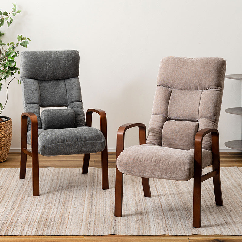 リクライニング機能で自分にぴったりのチェアに調整が可能な高座椅子