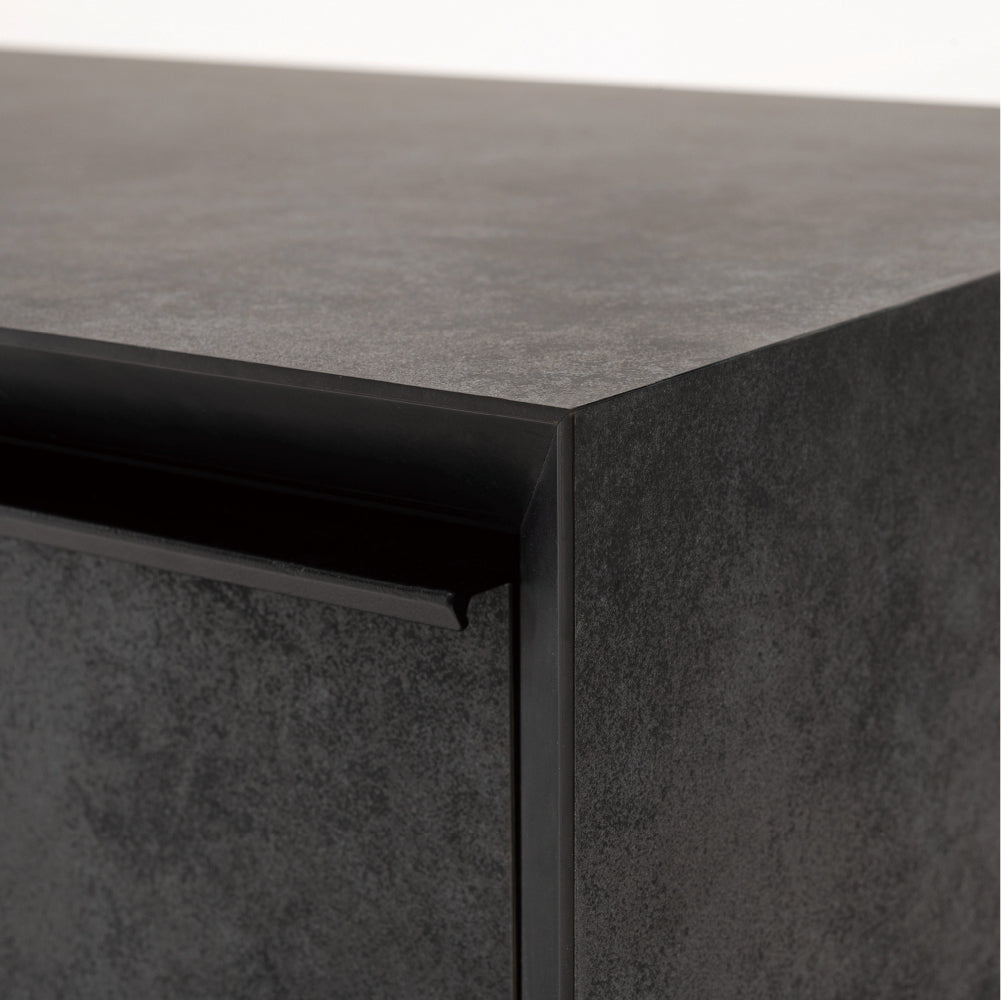 【開梱設置配送】モルタル調の石目柄を施したるローボード