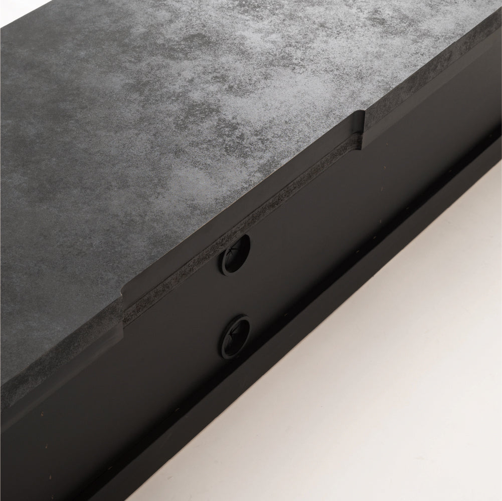 【開梱設置配送】モルタル調の石目柄を施したるローボード