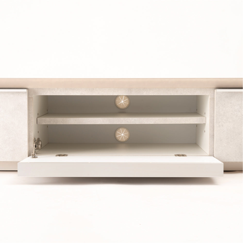 【開梱設置配送】モルタル調の石目柄を施したるローボード