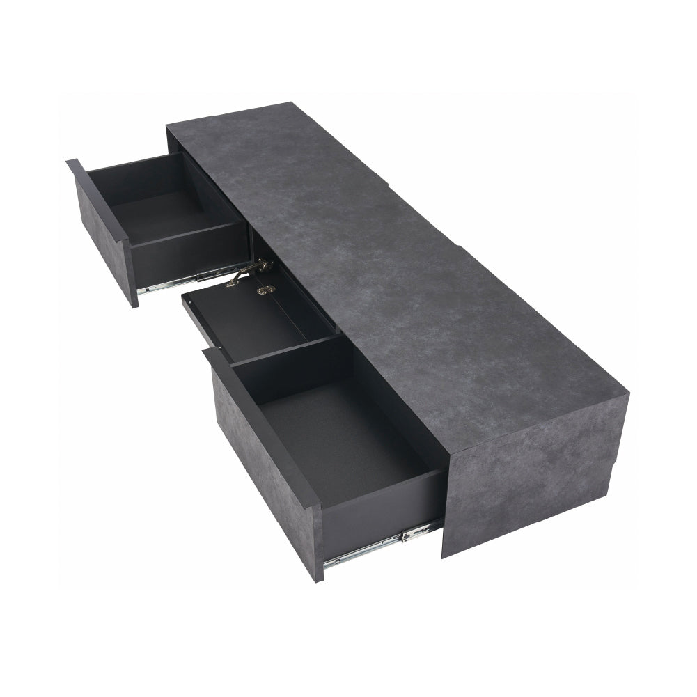 【開梱設置配送】モルタル調の石目柄を施したるローボード