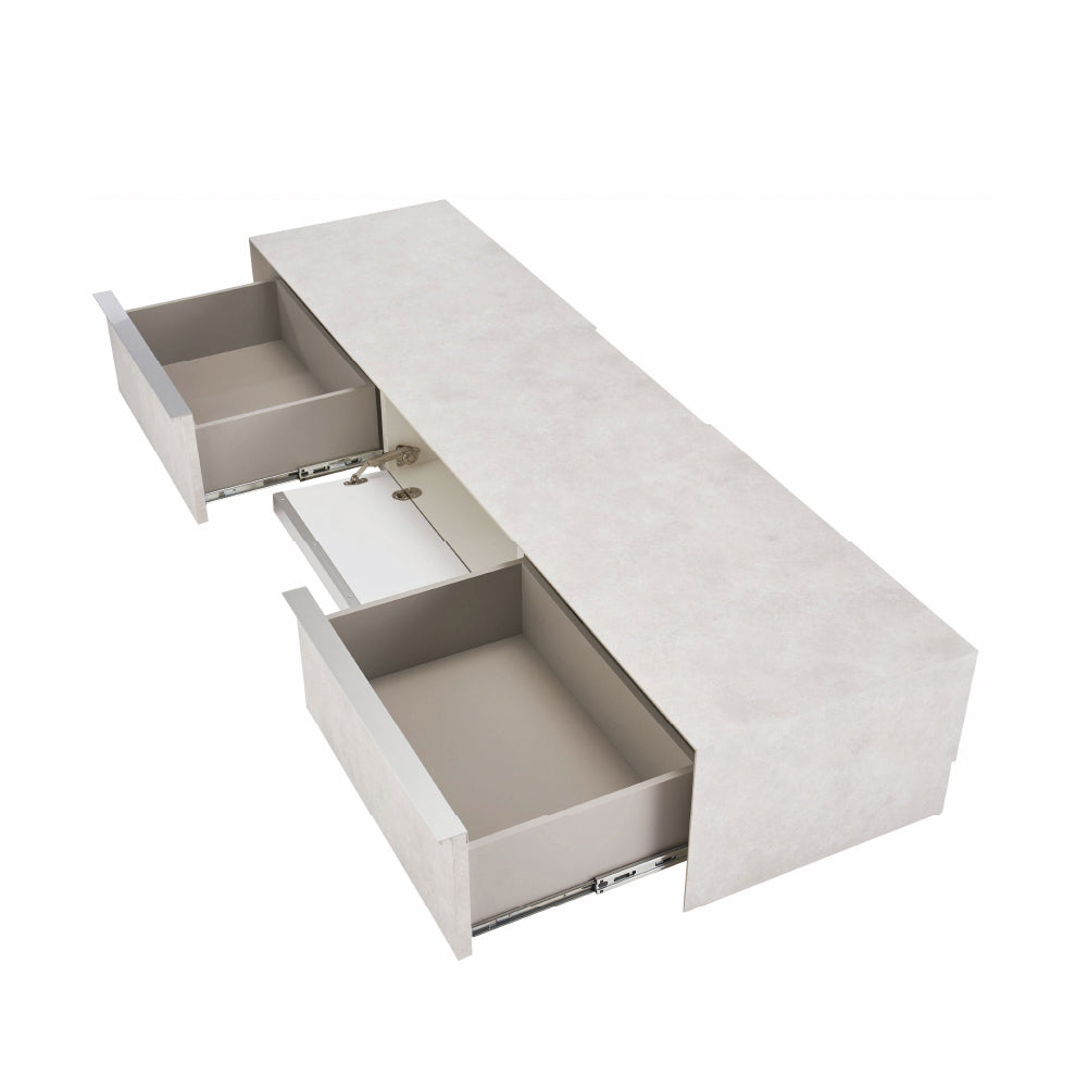 【開梱設置配送】モルタル調の石目柄を施したるローボード