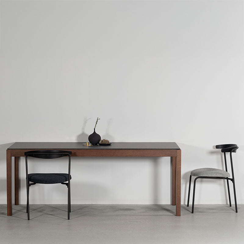 【開梱設置配送】ダイニングテーブル オークの木目を活かしたフレームと石目調の天板