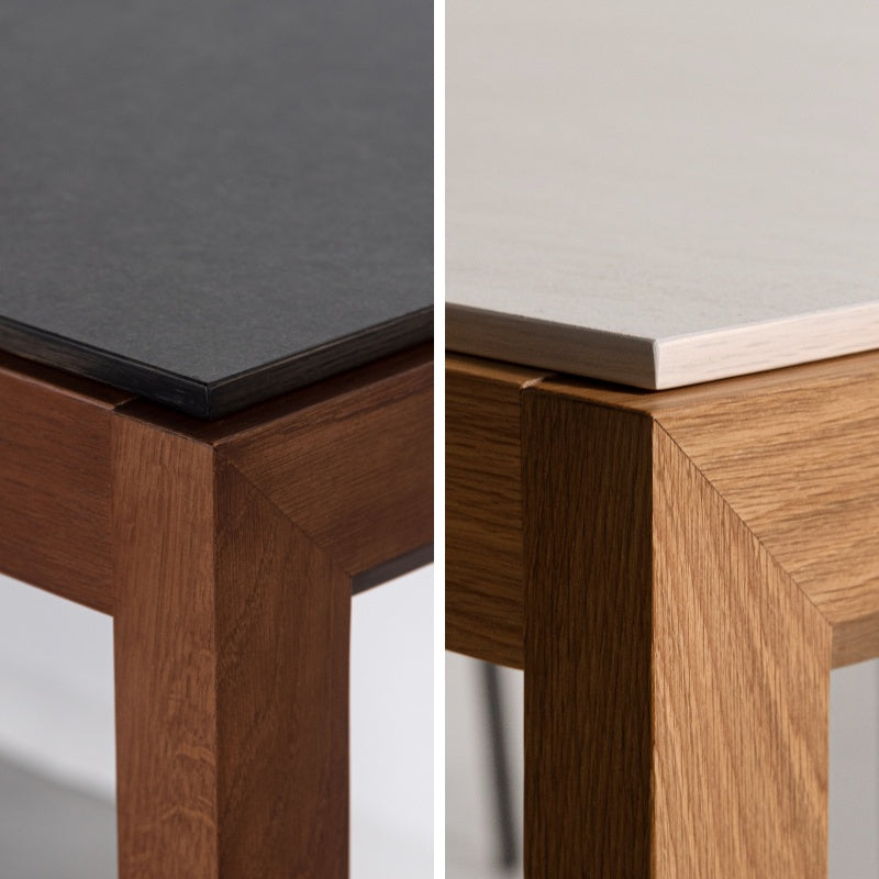 【開梱設置配送】ダイニングテーブル オークの木目を活かしたフレームと石目調の天板