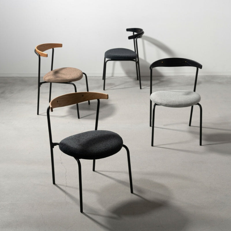 ダイニングチェア 天然木背もたれと布座面で上質なくつろぎを演出