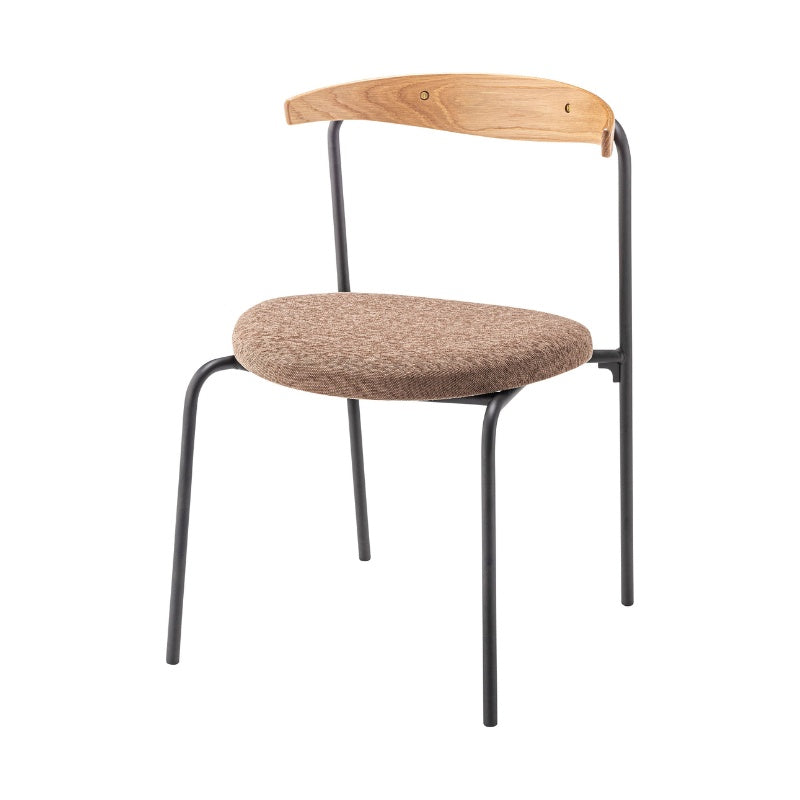 ダイニングチェア 天然木背もたれと布座面で上質なくつろぎを演出