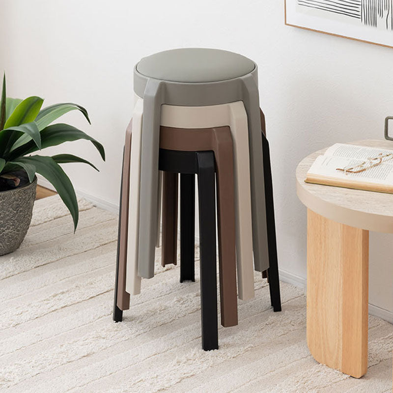 優しい色味と合皮の組み合わせが魅力的なスツール スタッキング可能