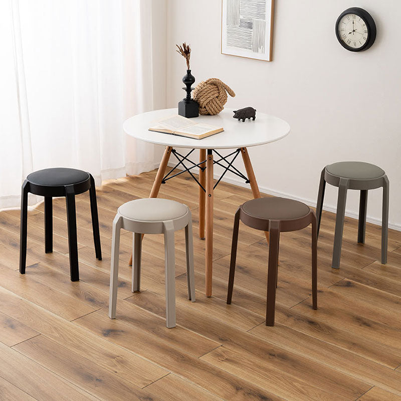 優しい色味と合皮の組み合わせが魅力的なスツール スタッキング可能