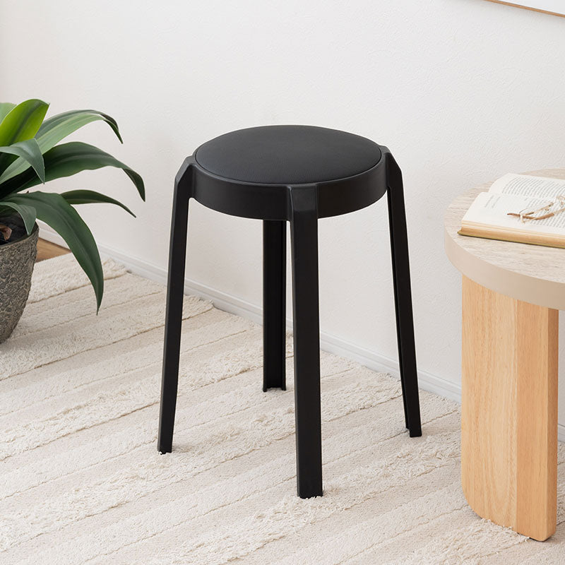 優しい色味と合皮の組み合わせが魅力的なスツール スタッキング可能