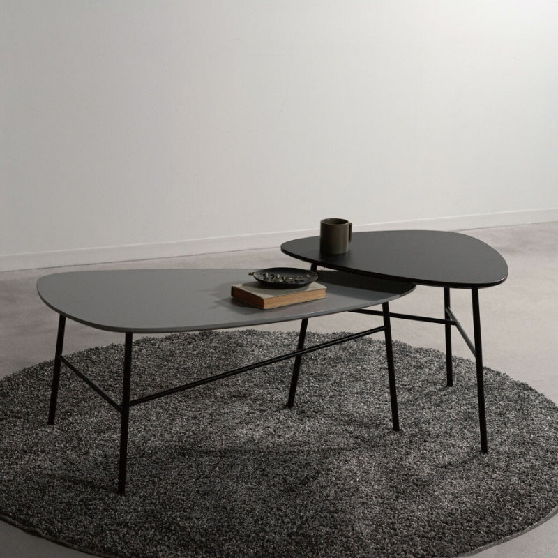 サイドテーブル 幅93cm モダンな黒脚と耐久天板でリビングをスマートに